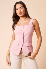 Longline Button Through Waistcoat