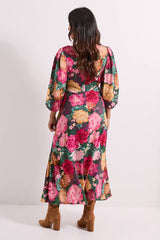 Petite Ruched Bust Drop Waist Midi Dress