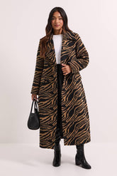 Petite Zebra Double Breasted Coat
