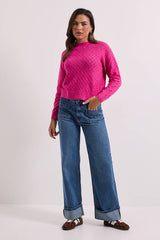Fuschia Pointelle Jumper