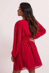 Petite Gathered Waistband Detail Chiffon Mini Dress