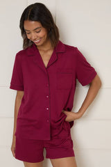 Nightwear Tipped Short Sleeve Pyjama Set