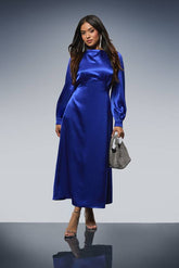 Petite DP Luxe Blouson Empire Sleeve Seam Detail Midi Dress