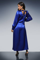 Petite DP Luxe Blouson Empire Sleeve Seam Detail Midi Dress