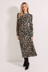 Animal Keyhole Midi Dress