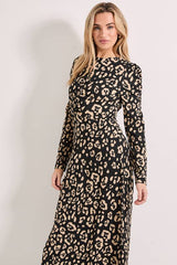 Animal Keyhole Midi Dress
