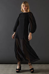 Chiffon Long Sleeve Maxi Dress