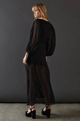 Chiffon Long Sleeve Maxi Dress