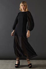 Chiffon Long Sleeve Maxi Dress
