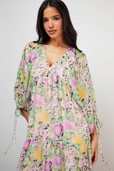 Chiffon Batwing Midi Dress