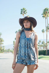 Snake Sequin High Waisted Hot Pant Shorts