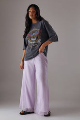 Chiffon High Waisted Wide Leg Trousers
