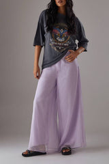 Chiffon High Waisted Wide Leg Trousers
