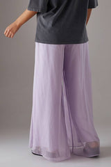 Chiffon High Waisted Wide Leg Trousers