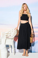 HCD Broderie Button Through Midi Skirt