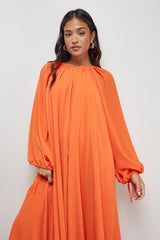 Petite Chiffon High Neck Trapeze Maxi Dress