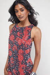 Sequin Embellished Racer Midi Dress