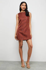 Embellished Structured Sleeveless Sequin Mini Dress