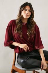 Occasion Sequin Trim Ity Top
