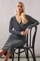 Petite Occasion Diamante Glitter Jersey Pencil Dress