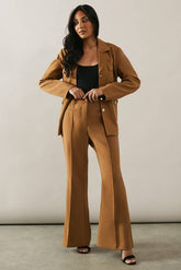 Petite High Waist Flare Trousers