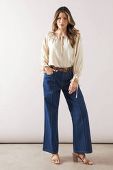 Viscose Linen Ruffle Blouse