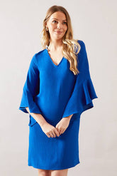 Woven Ruffle Sleeve Smock Dress