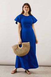 Pleated Detail Midi Dress