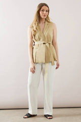 Sleeveless Belted Waistcoat
