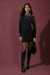 Pearl Embellished High Neck Tunic