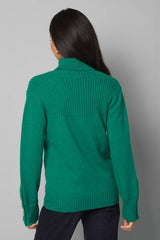 Rib Panel Button Sleeve Jumper