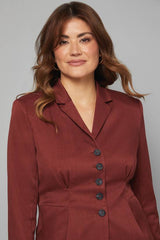 Pleat Front Waist Binding Blazer