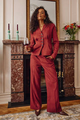 Pleat Front Waist Binding Blazer