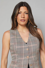 Check Button Through Waistcoat