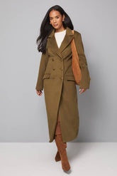 Double Breasted Pocket Detail Coat
