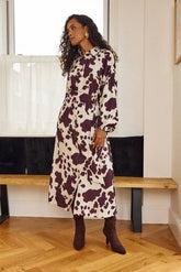 Cow Print D Ring Shirt Dress