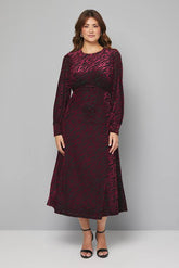 Devore Drop Hem Midi Dress