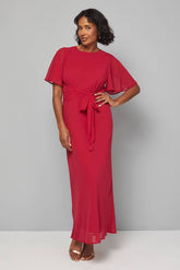 Bias Cut Belted Maxi Dress