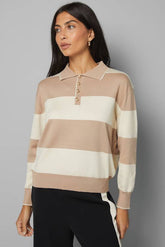 Collared Polo Striped Jumper