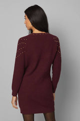 Christmas Stud Tunic Knitted Dress
