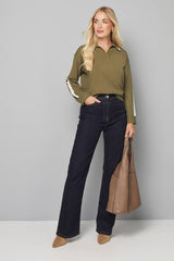 Petite Contrast Collar Knitted Jumper
