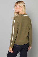Petite Contrast Collar Knitted Jumper