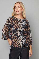 Petite Abstract Animal Overlayer Top