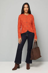 Petite Rust Stitch Detail Cardigan