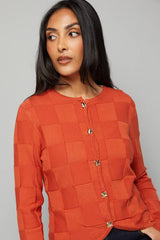 Petite Rust Stitch Detail Cardigan
