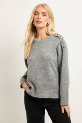 Petite Button Detail Knitted Jumper