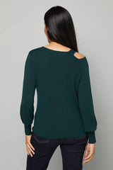 Petite Keyhole Detail Knitted Top