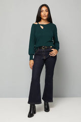 Petite Keyhole Detail Knitted Top
