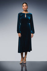 Velvet Cowl Back Midi Dress