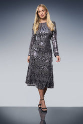 Petite Sequin Cowl Midi Dress